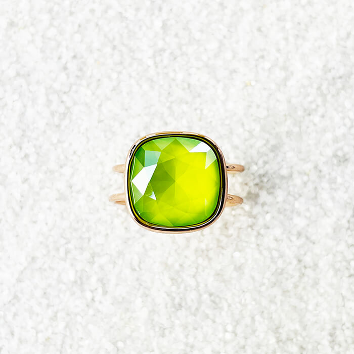 lime green stone ring 