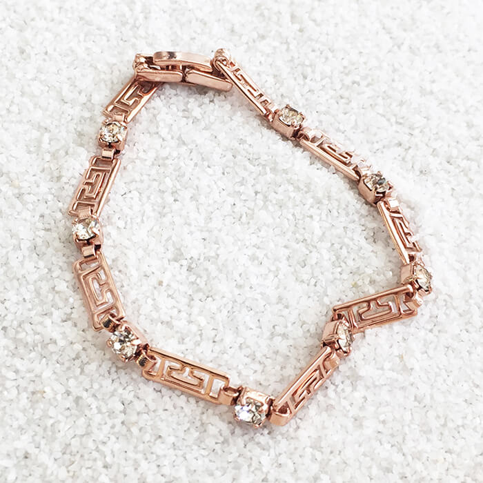 Rose gold and clear swarovski elegant bracelet ethical jewellery