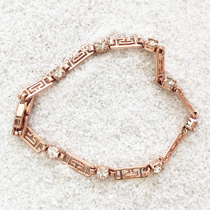 Rose gold and clear swarovski dainty bracelet