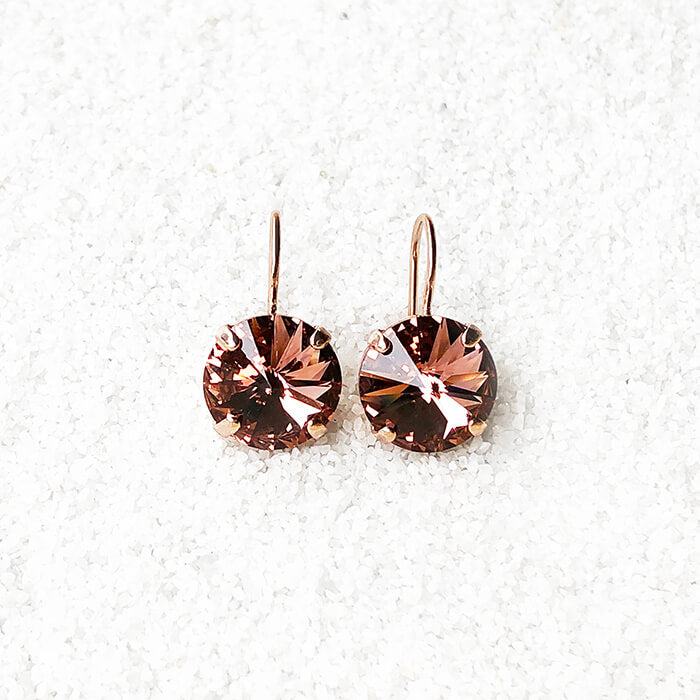 blush crystal earrings Swarovski crystal