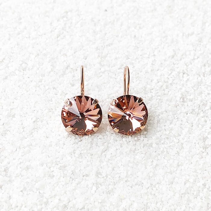 blush crystal earrings Swarovski