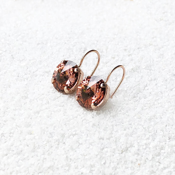 blush crystal earrings Swarovski unique