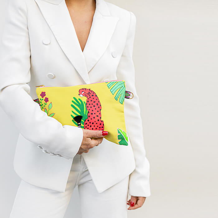 Lady Cheetah Hand Painted Bag