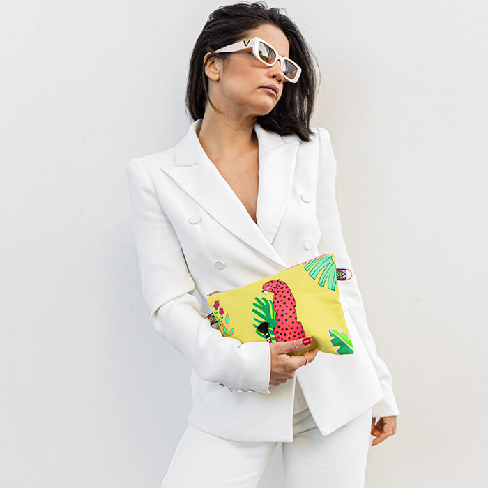 Lady Cheetah Hand Painted Bag