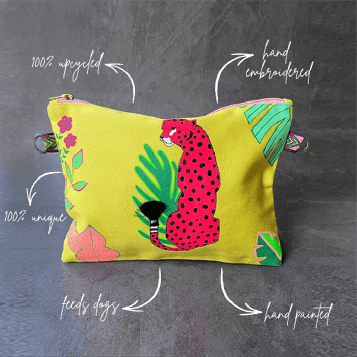 neon hand painted designer bag