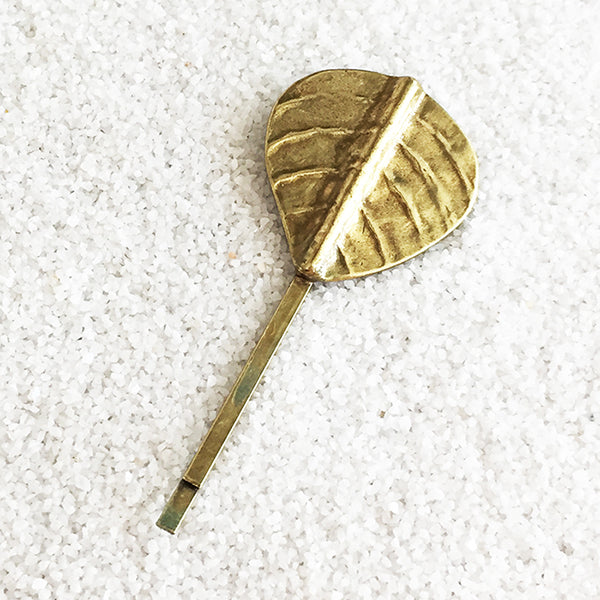 antique gold leaf shaped elegant hairpin