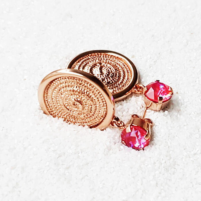 Sherry Crystal Disc Earrings