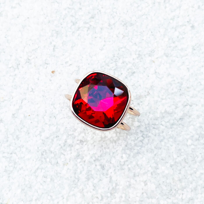 Red Ring Red Swarovski Ring Kaling Bidiliia