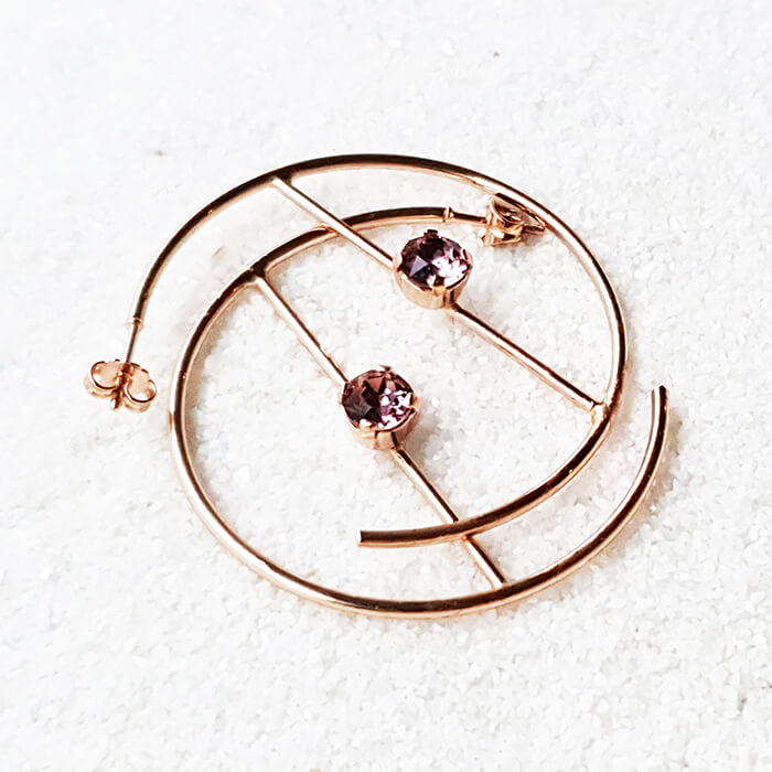 Swarovski Rose Gold Hoop Earrings Iris Bidiliia