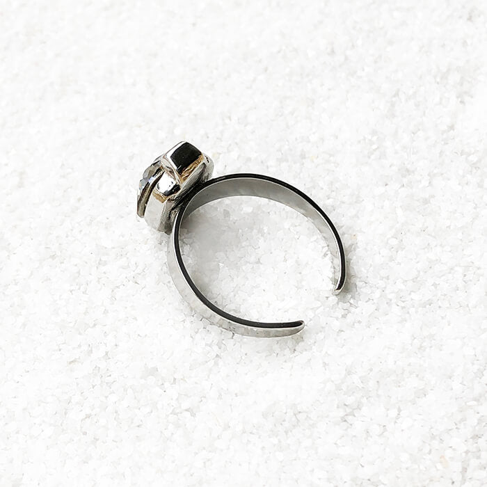black and silver elegant ethical adjustable ring australia
