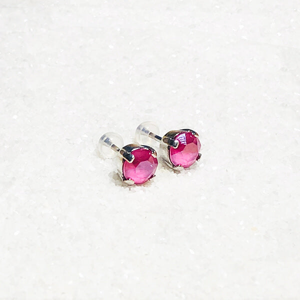 sparkly pink stud earrings for kids online 