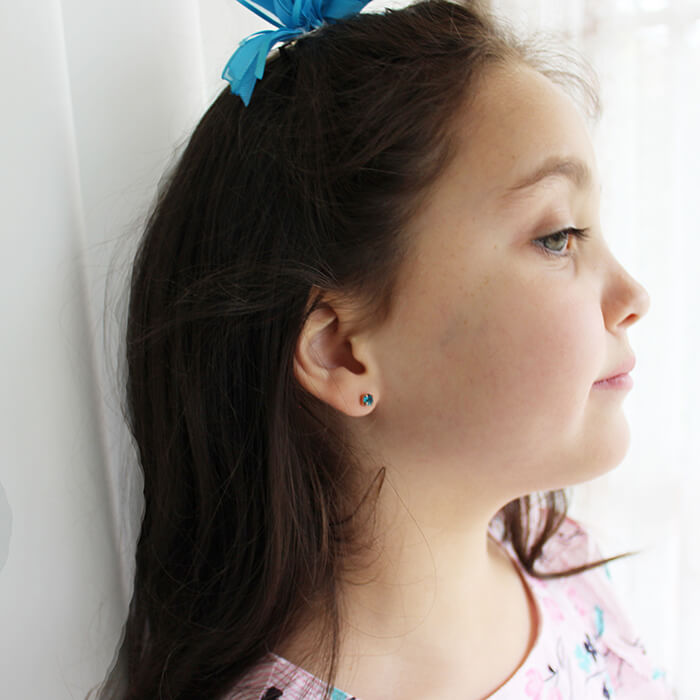 turquoise and rose gold kids earrings