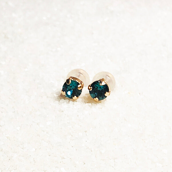 sparkly stud earrings for girls turquoise and rose gold 