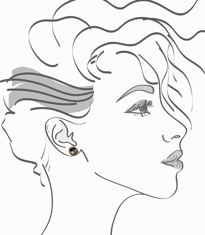 Swarovski Black Stud Earrings Size Reference