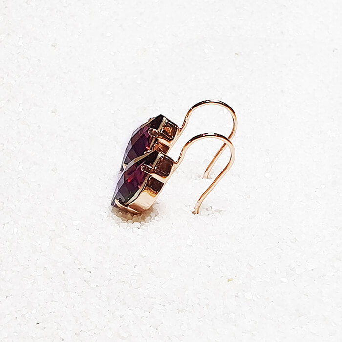 rose gold and amethyst swarovski earrings