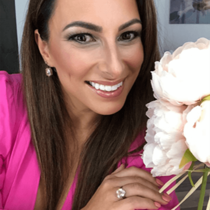 Swarovski Ring and Crystal Earrings | Light Gold Swarovski set in Silver plating on model