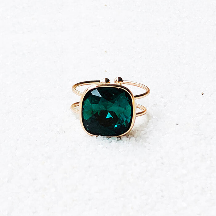 Swarovski Emerald Ring in rose gold 