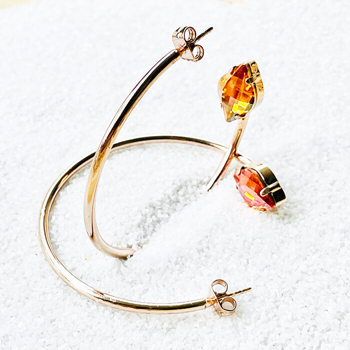 Swarovski Hoops Rose Gold Chili Pepper Swarovski