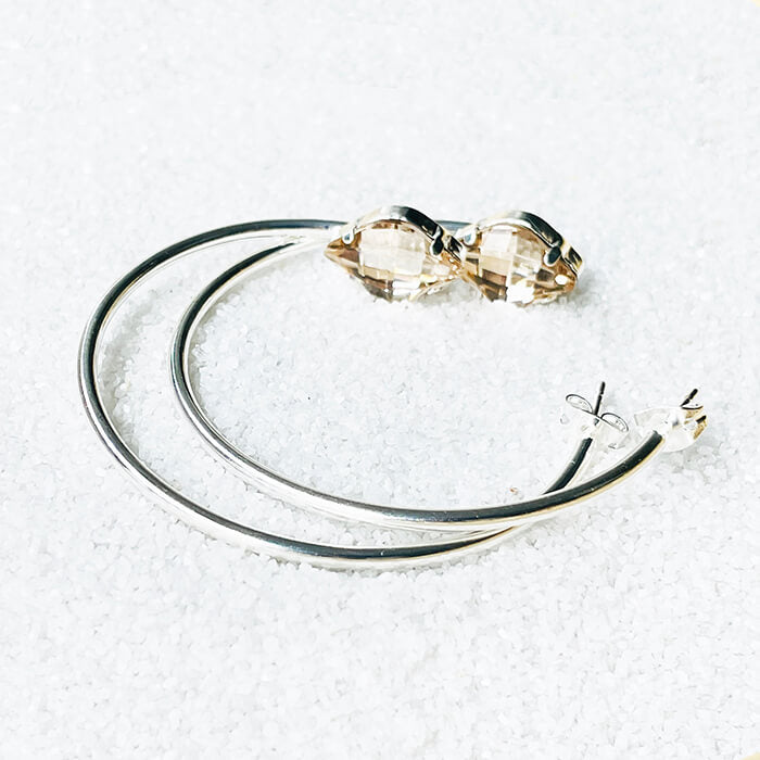 Swarovski Hoops Silver flatlay