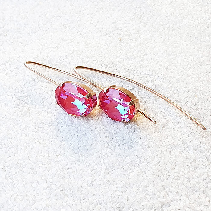 swarovski pink drop earrings elegant