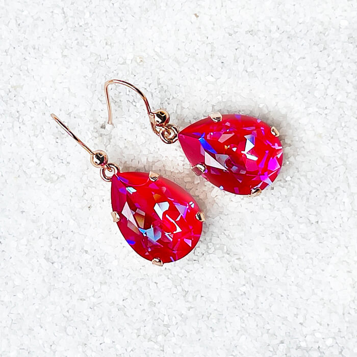  Pink Swarovski Drop Earrings australia 