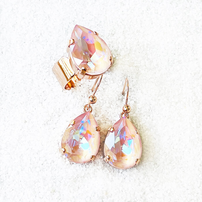 Swarovski Pink Drop Earrings and Swarovski Ring