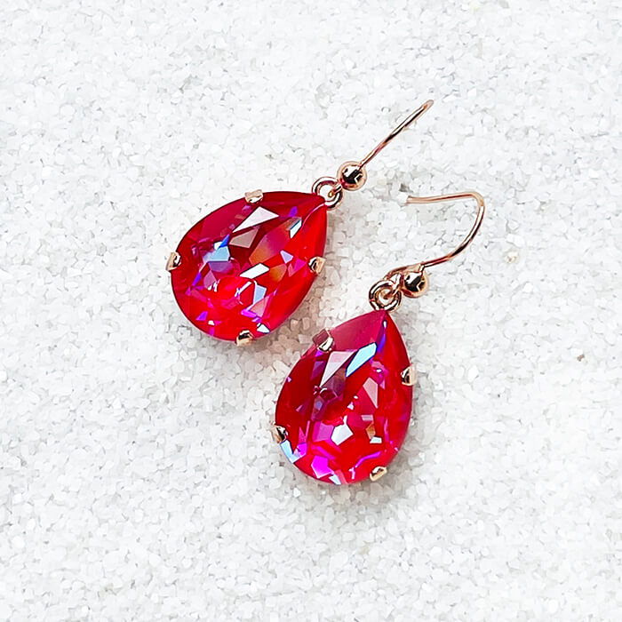  Pink Swarovski Drop Earrings