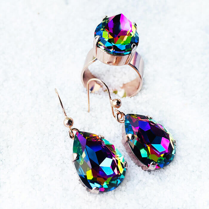 Multicolor discount crystal ring