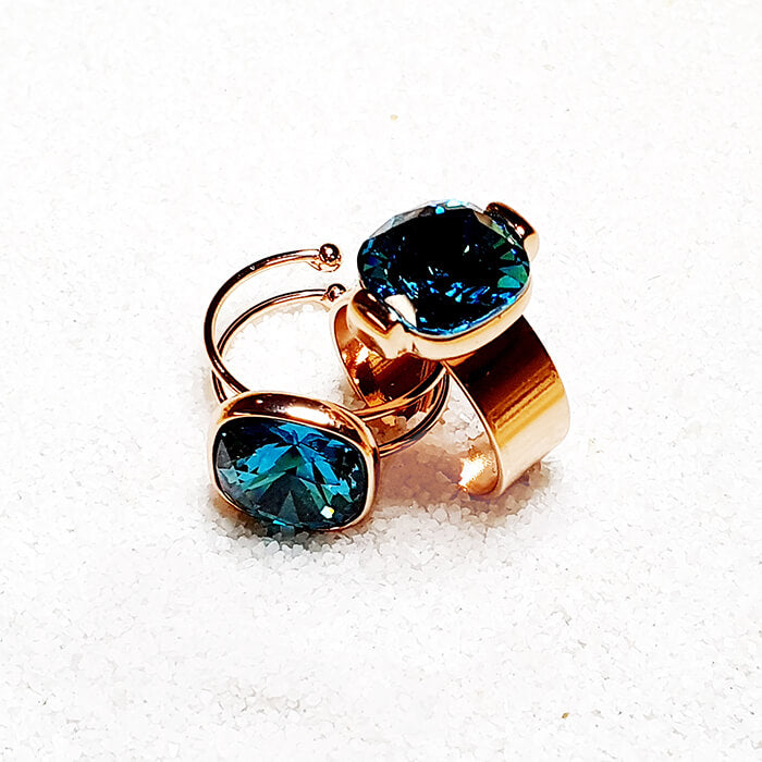 Indicolite Swarovski Ring Atlas Bidiliia