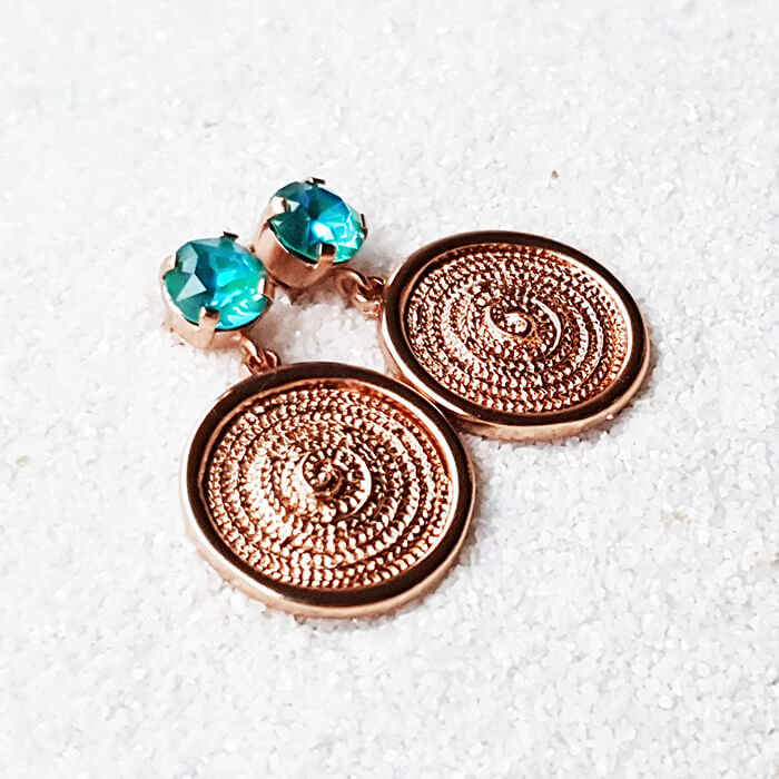 Yayoi Crystal Disc Earrings