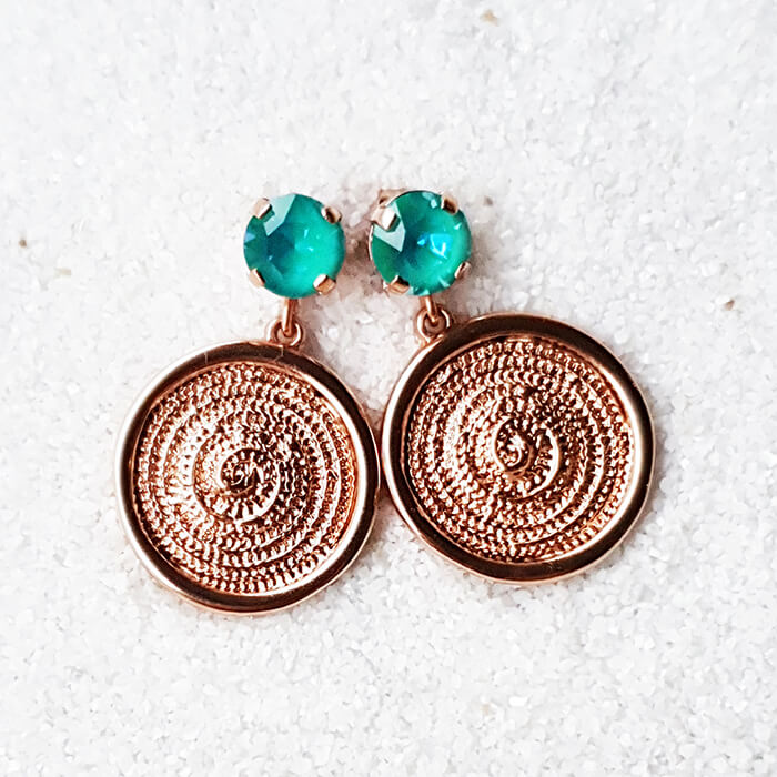 Yayoi Crystal Disc Earrings