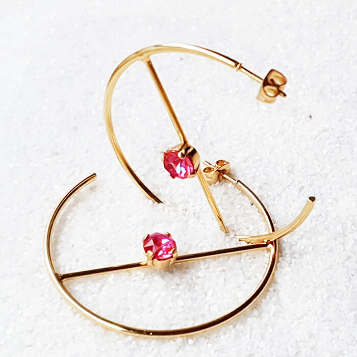 Trixie Swarovski Hoop Earrings