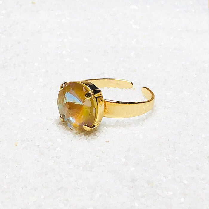 ethical gold on gold swarovski crystal statement ring