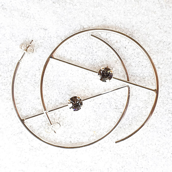 Black Swarovski Crystal Hoop Earrings Fede Bidiliia