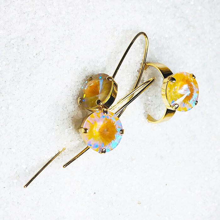 unique gold on gold swarovski crystal jewellery