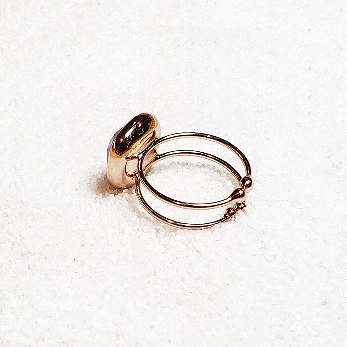 Adjustable Rose Gold Ring with Pink Swarovski 