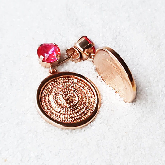 Sherry Crystal Disc Earrings