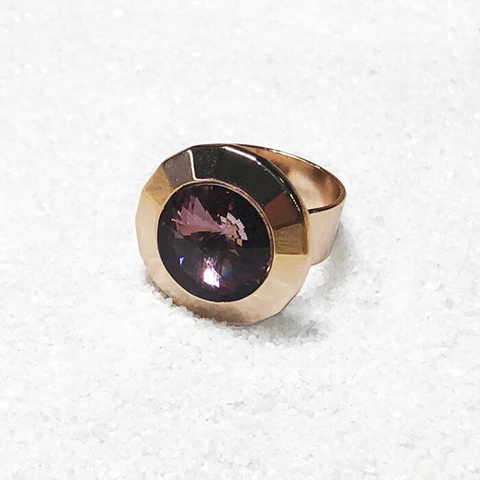 elegant statement rings rose gold and antique pink swarovski