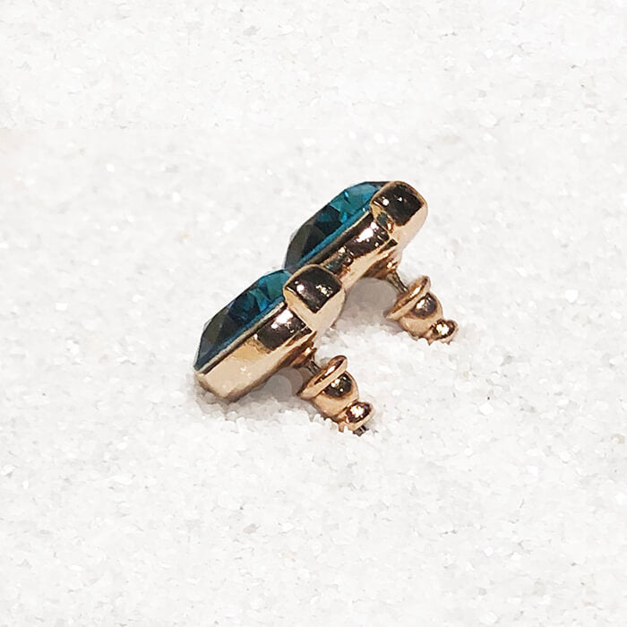 rose gold finish indicolite swarovski stud earrings