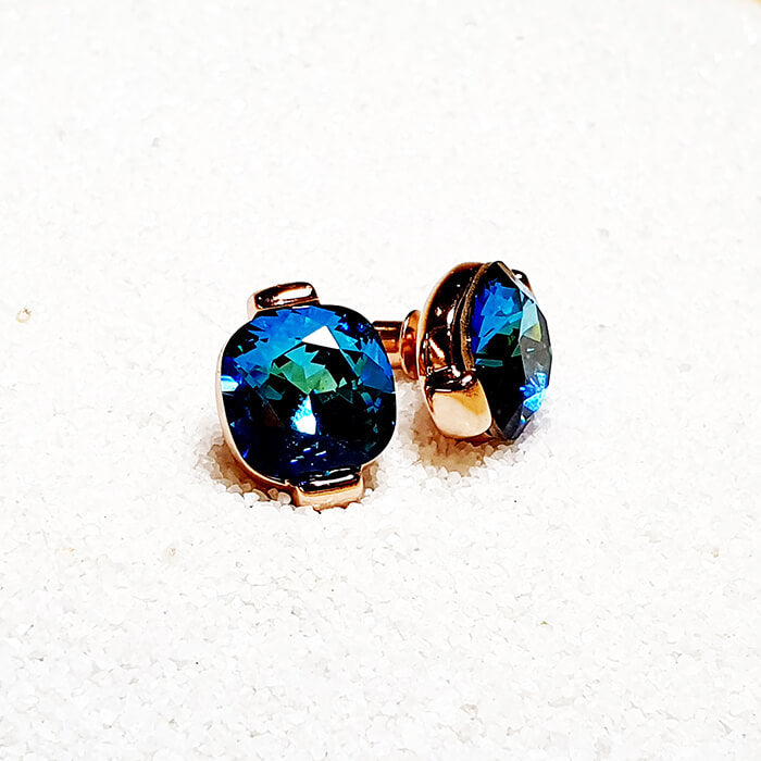 Swarovski Blue Earrings close up